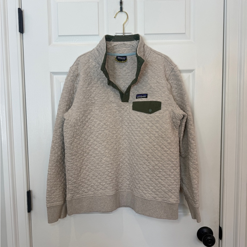 Patagonia Women's Gray Quilted Crewneck Sweater